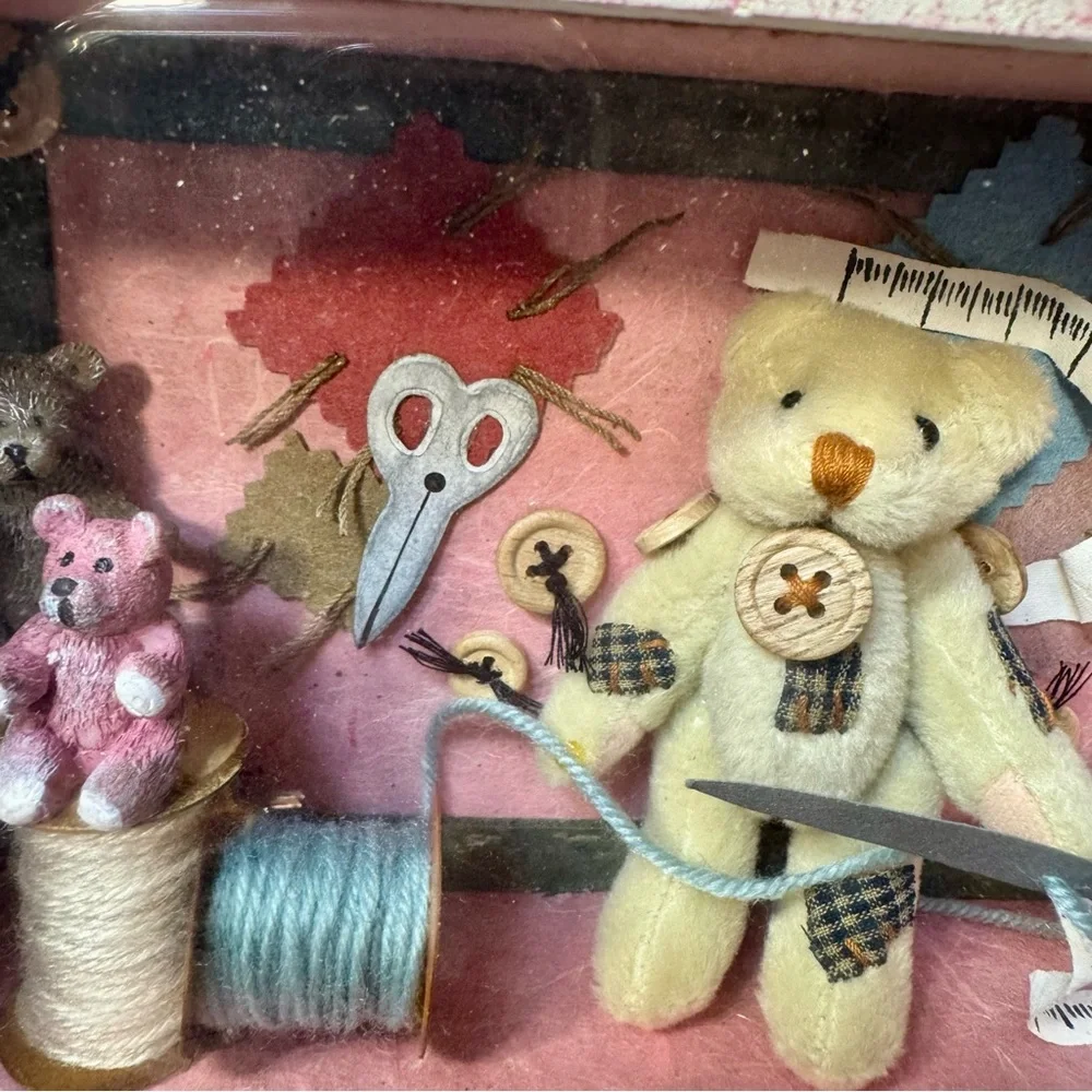 Teddy Bear shadow box. Vintage 2002 limited edition shadow box
